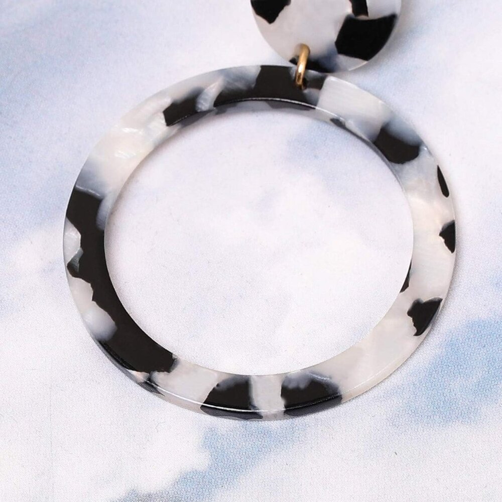 Elegant 2.5'' Tortoise Shell Drop Dangle Earrings… - image 7